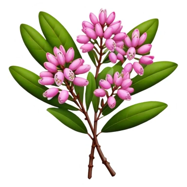 luxuriant bouquet Mountain laurel, luxuriant, stem, leaf, bud sticker