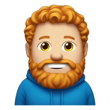 A fat ginger with a beard and blue hoodie sticker