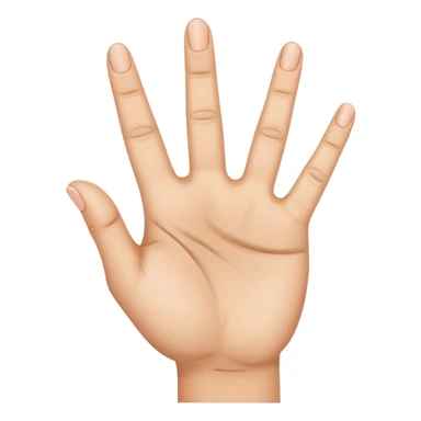 Mano con los cuatro dedos levantados y el índice doblado sticker