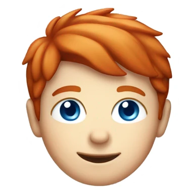 Red haired boy with blue eyes smiling and Christmas hat  sticker