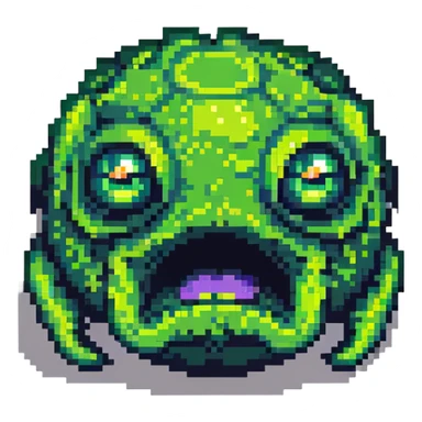 green slime monster with eyes sticker