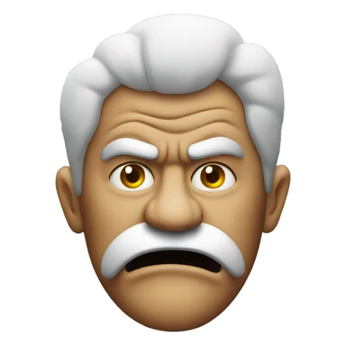 A angry man with smoke coming o and nose sticker