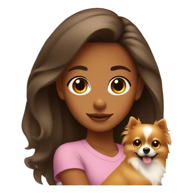 Young tanned girl with Pomeranian sticker