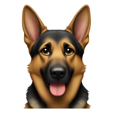 german shepherd with downturned ears  sticker