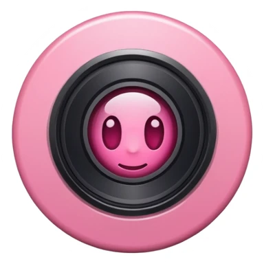 A round camera lens, apple emoji style, minimalist, with highlights, no faces, pink, variant 1 sticker