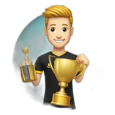 marcos reus com um trofeu sticker