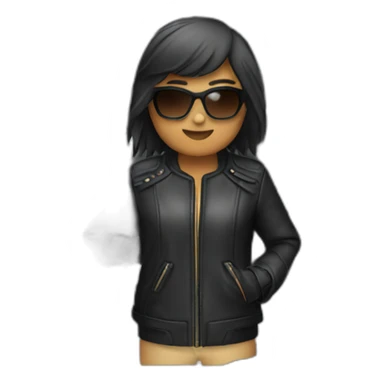 black croppped leather jacket sticker