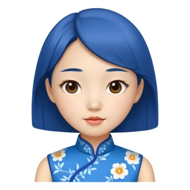 blue cheongsam girl, korean sticker