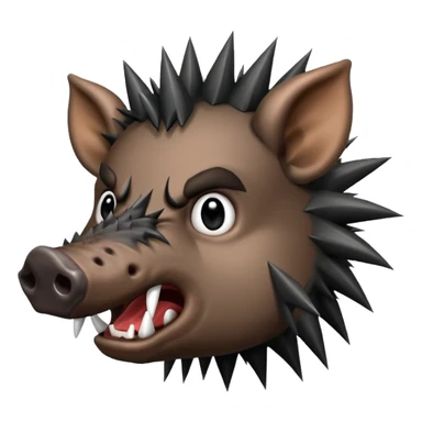 wild boar, punk hair sticker
