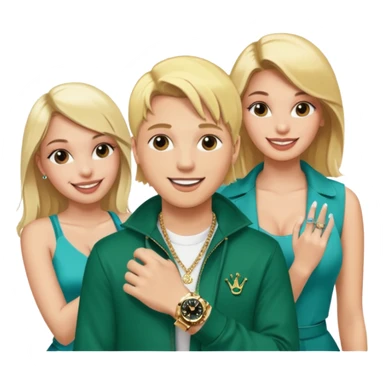 Rapper Blonde kid with so much beatiful girls and he have a rolex sticker