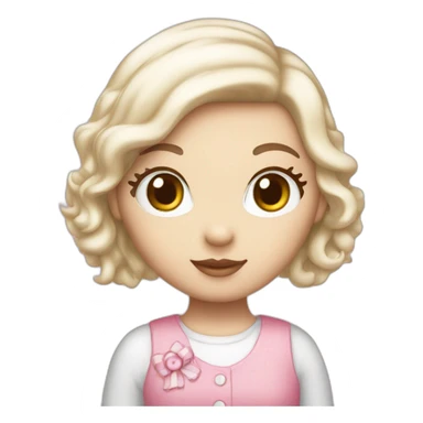 hello kitty white girl sticker