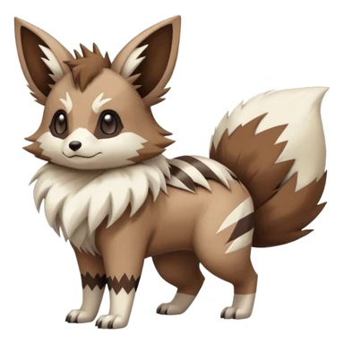 zigzagoon-Eevee-linoone-furret-Fakémon-hybrid-creature (full body)  sticker