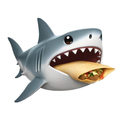 a shark eating a burrito sticker