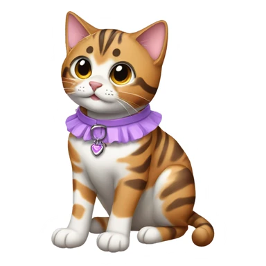 Great bengal girl cat with lilac collar sticker