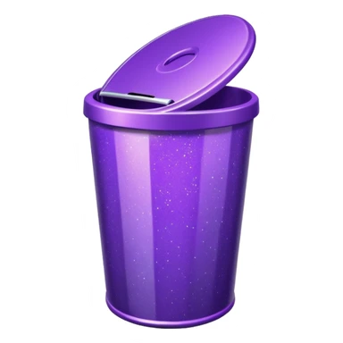 Glitter Purple and Cian  metal rubbish bin officer sticker