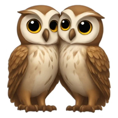 Kissing owls sticker