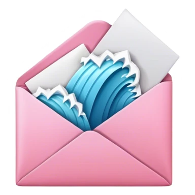 pink email envelope waterfall sticker