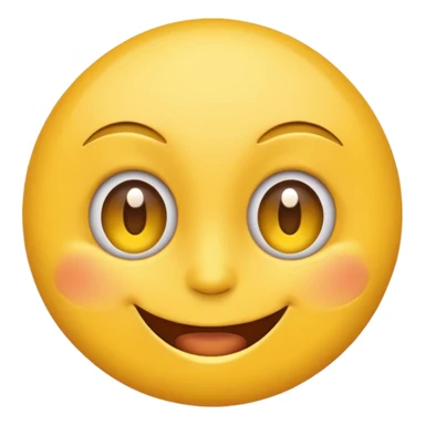 Emoji, yellow round, one eye blinking face sticker