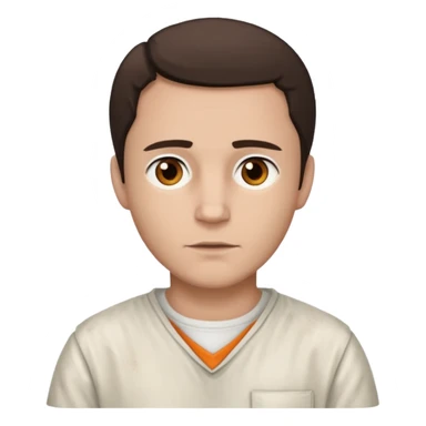 Jack Bolton from Poison with light skin, brown eyes, dark brown hair, ivory inmate outfit  sticker