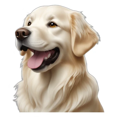Pépé the happy white golden retriever sticker