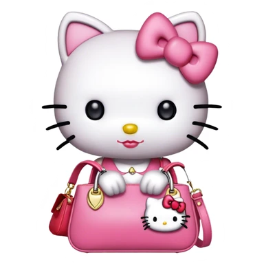 Hello kitty with a handbag  sticker