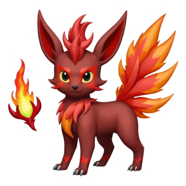 Pastel iridescent exotic colorful Darkrai-Scizor-Flareon-fusion with fiery horns and a Mohawk  sticker