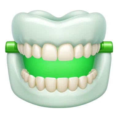 bright green dental braces on teeth sticker