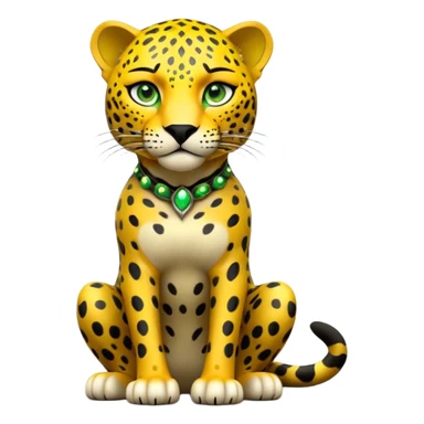 cinematic-jaguar-realistic-full-body-sitting-emoji,-sleek-powerful-frame-poised-for-action,-yellow-fur-adorned-with-bold-black-rosettes,-head-tilted-dramatically,-piercing-green-eyes-locked-onto-its-prey,-simplified-yet-realistic-focused-features,-highly-detailed,-glowing-with-an-almost-sarcastic-glow sticker