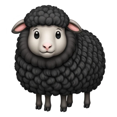 Emojin de una oveja negra cuerpo completo  sticker
