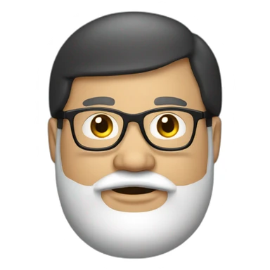 Overweight man with dark hair wearing miniature skullcap on head, beard and glasses. sticker