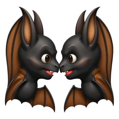 Two bats kissing sticker