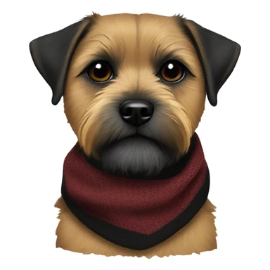 Border terrier black muzzle scarf sticker