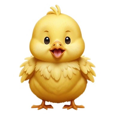 Cinematic Cute Yawning Yellow Baby Chicken Portrait Emoji, Head tilted slightly with a dramatic, wide-open yawn, showcasing a soft, downy yellow coat with little drooping wings, round beady eyes barely open in drowsy contentment, Simplified yet irresistibly adorable features, highly detailed, glowing with a soft, cozy glow, high shine, relaxed yet expressive, stylized with a touch of whimsical charm, bright and endearing, soft glowing outline, capturing the essence of a sleepy yet affectionate chick, so drowsy it feels like it could stretch out of the screen and curl up for a nap! sticker