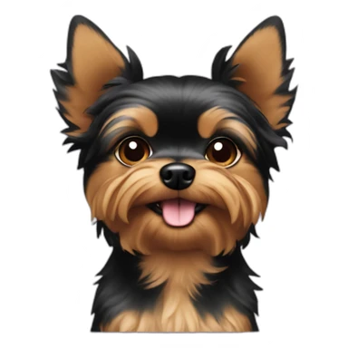 Dog chorkie black cutted ear sticker