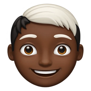 A smile face one side black on left on right white sticker