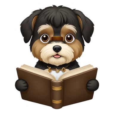 Black Havanese dog reading “mein kampf” sticker