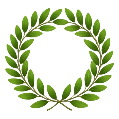 A classic green laurel wreath perfectly curved in a clean circular form. sticker