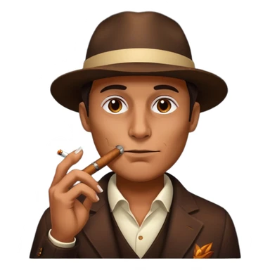 a shadowy face smoking a cigar sticker