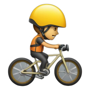 Man on bike with helmet sticker
