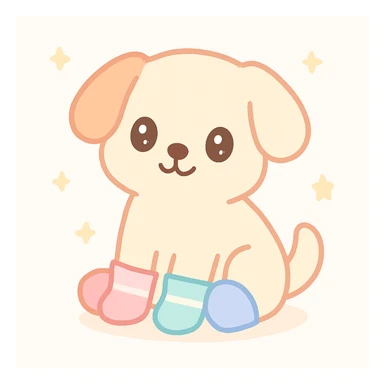 dog wearing socks sticker
