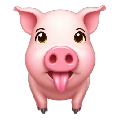 cute pig with lips and nails sticker
