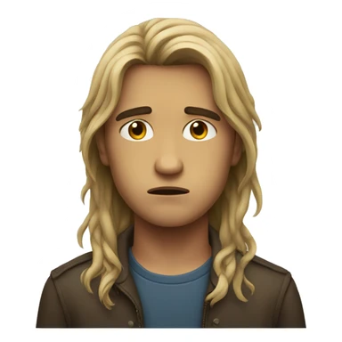 Sad boy long hair sticker