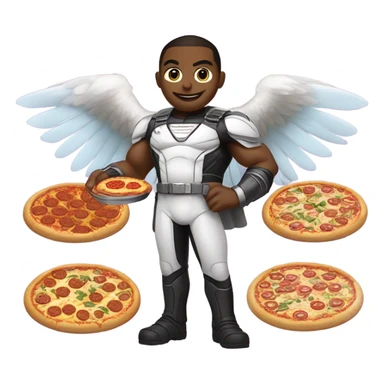 Marvel’s Falcon making pizza sticker