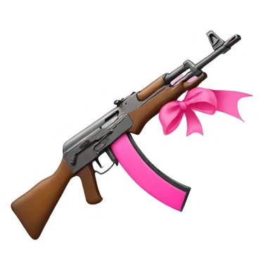 AK 47 with pink bow sticker