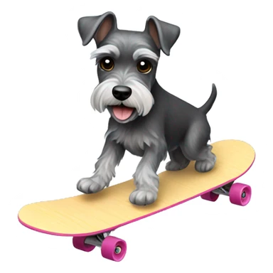Miniature Schnauzer Dog skateboarding  sticker