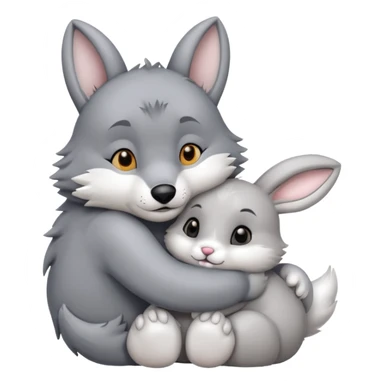 Wolf and bunny love sticker