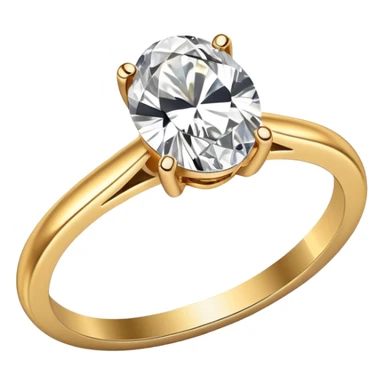 Oval diamond ring with gold band sticker