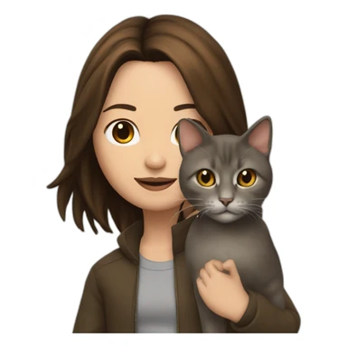 Keanu reeves girl Brown hair and one cat sticker
