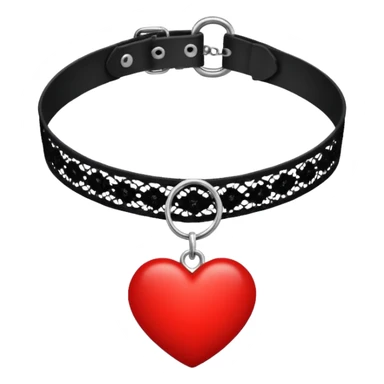 heart with a black lace choker sticker