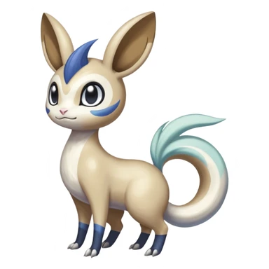 Colorful Skilled Adept Graceful Asian Painted Meloetta-Minccino-Absol-Emolga-Pachirisu-fusion-hybrid-creature (full body) sticker